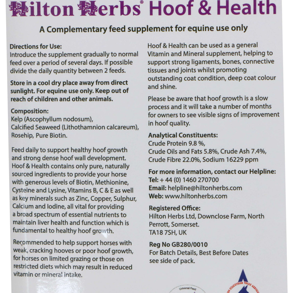 Hilton Herbs Hierbas HOOF & HEALTH