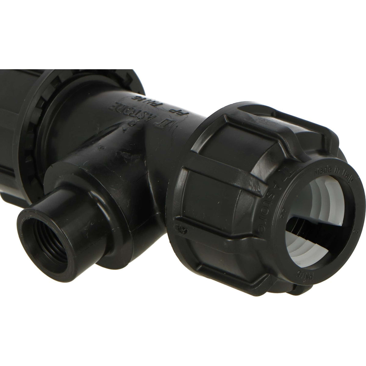 Jason Conector en T 90 PP DVGW/KIWA/WRAS CrimpxInteriorxCrimp Negro/Azul