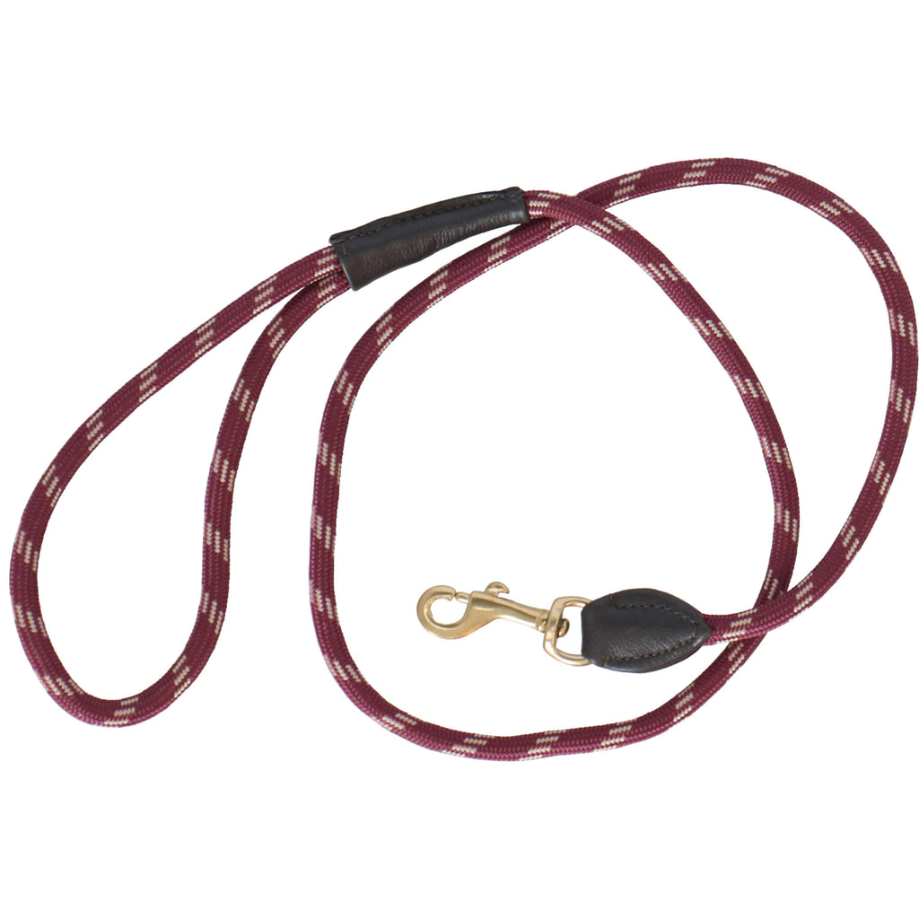 WeatherBeeta Dog Lead Cuerda De Cuero Burgundy/Brown
