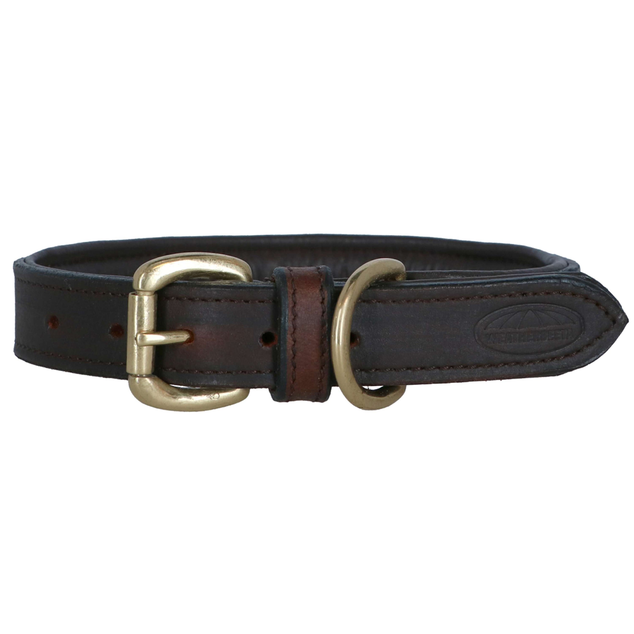 WeatherBeeta Dog Collar Cuero acolchado Marron