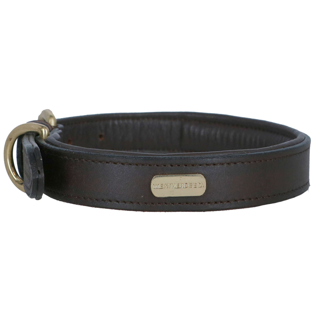 WeatherBeeta Dog Collar Cuero acolchado Marron
