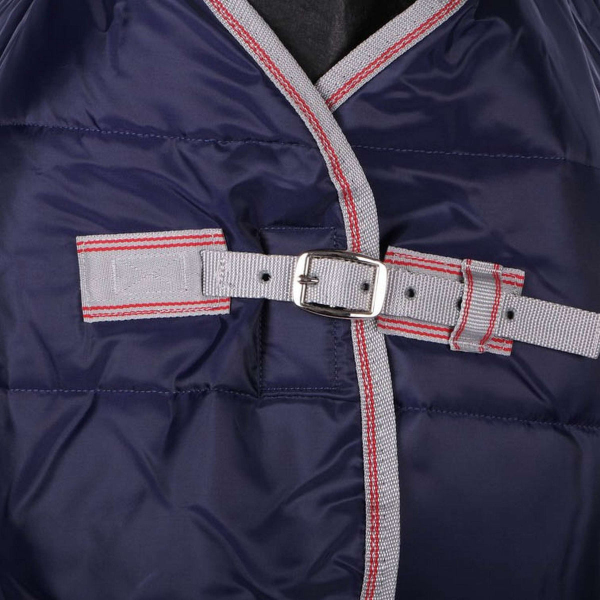 WeatherBeeta Respaldo estable mediano Lite ComFiTec Colcha de canal 210D con cuello estándar Navy/Plata/Rojo