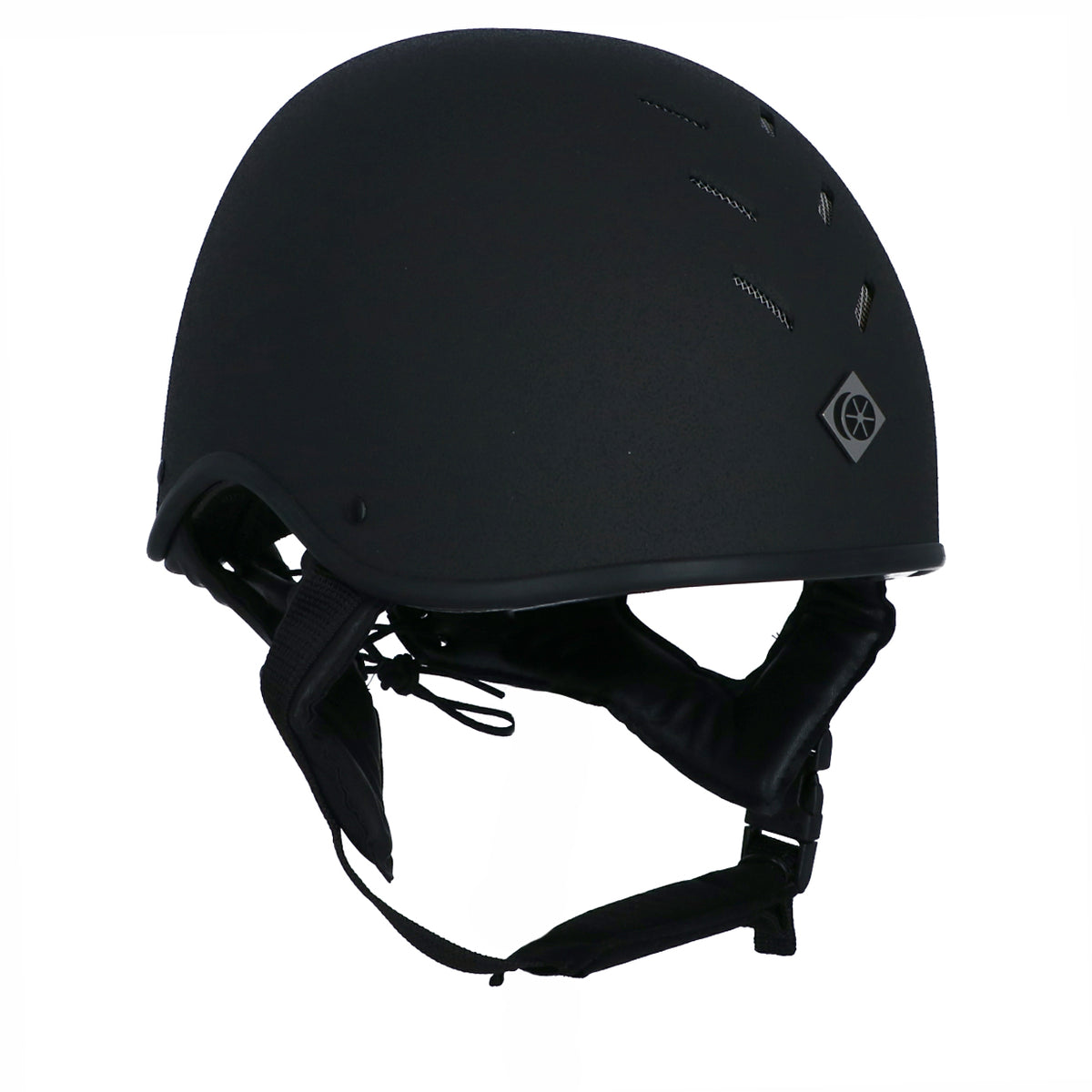 Charles Owen Casco de Seguridad MS1 Cráneo de jockey profesional Negro