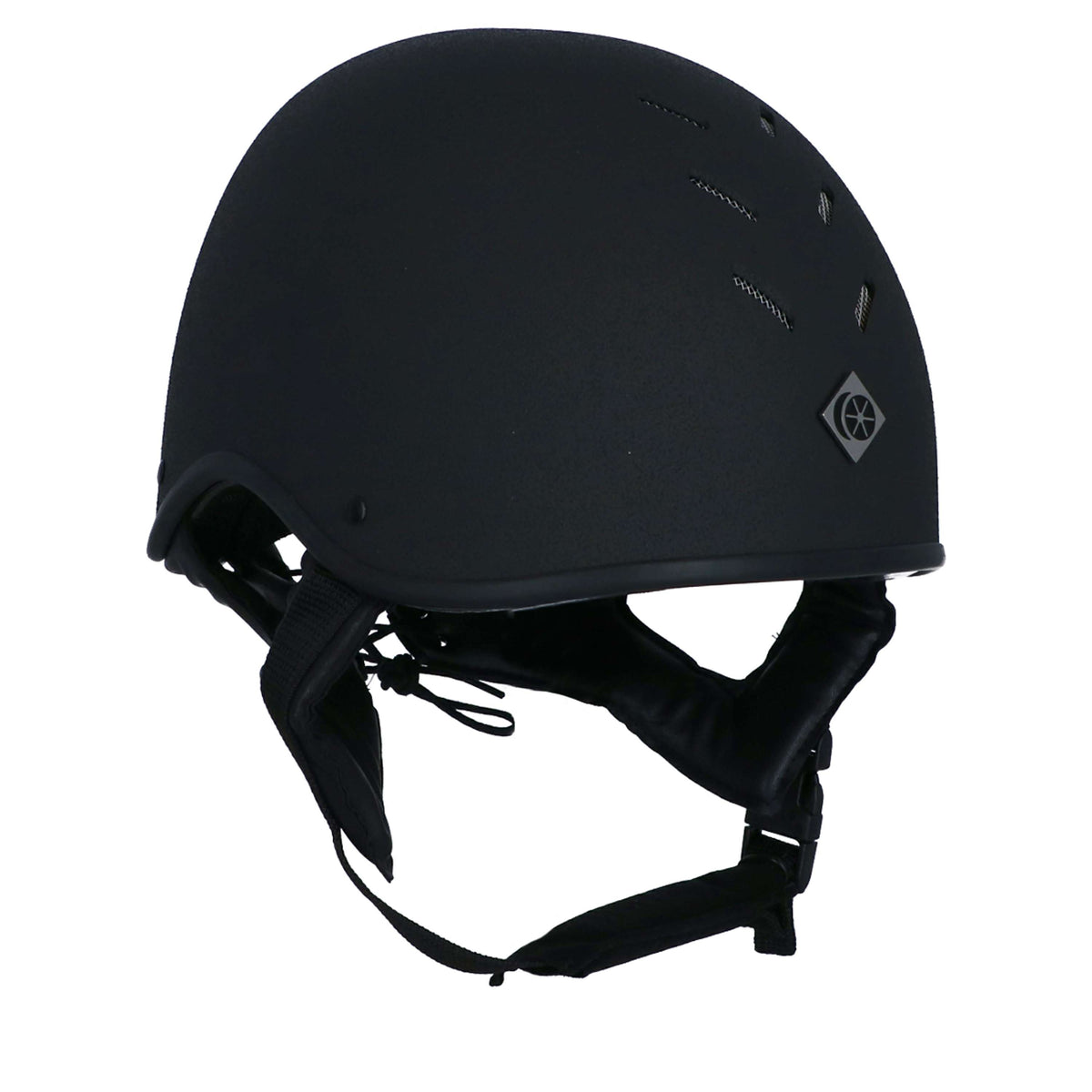 Charles Owen Casco de Seguridad MS1 Cráneo de jockey profesional Negro