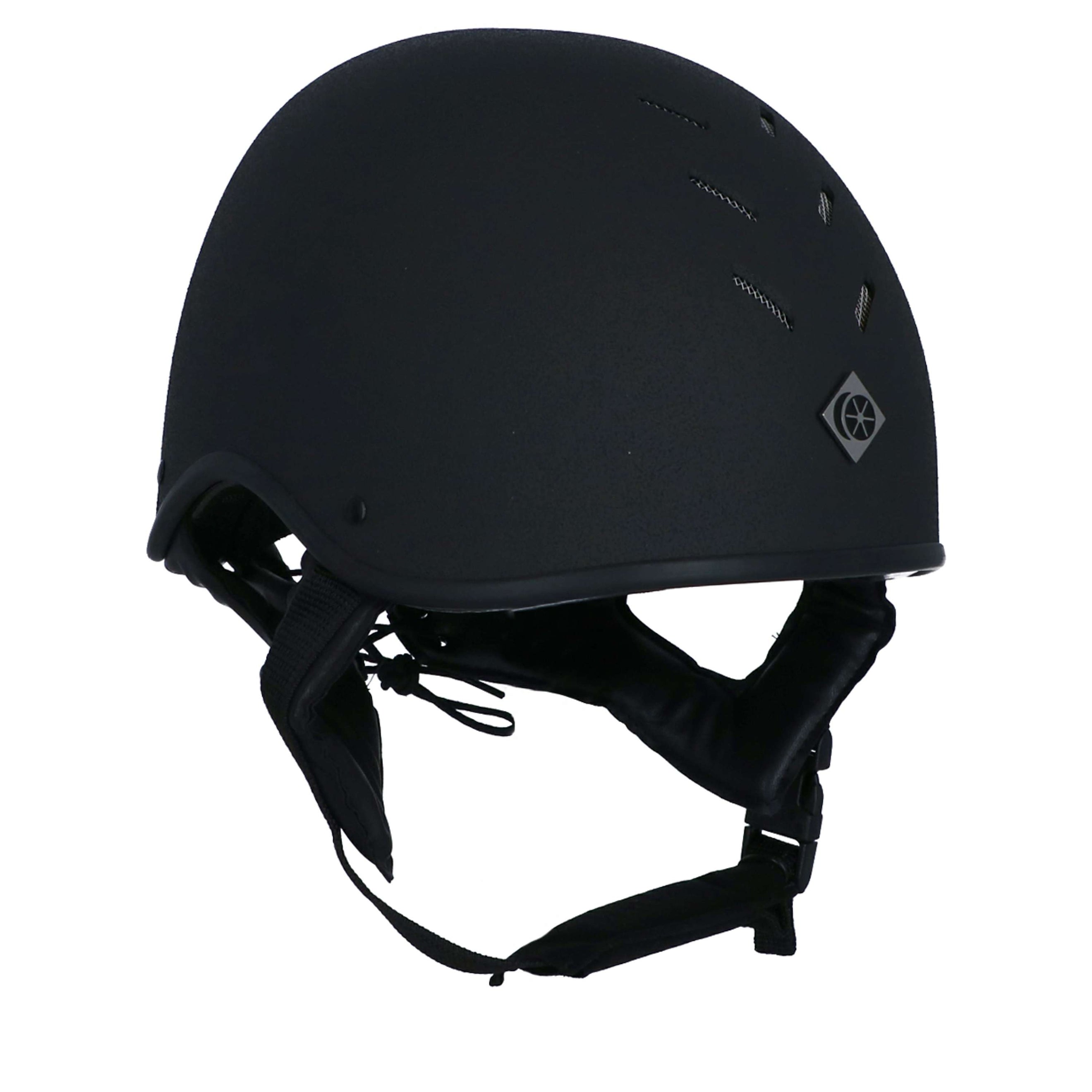 Charles Owen Casco de Seguridad MS1 Cráneo de jockey profesional Negro