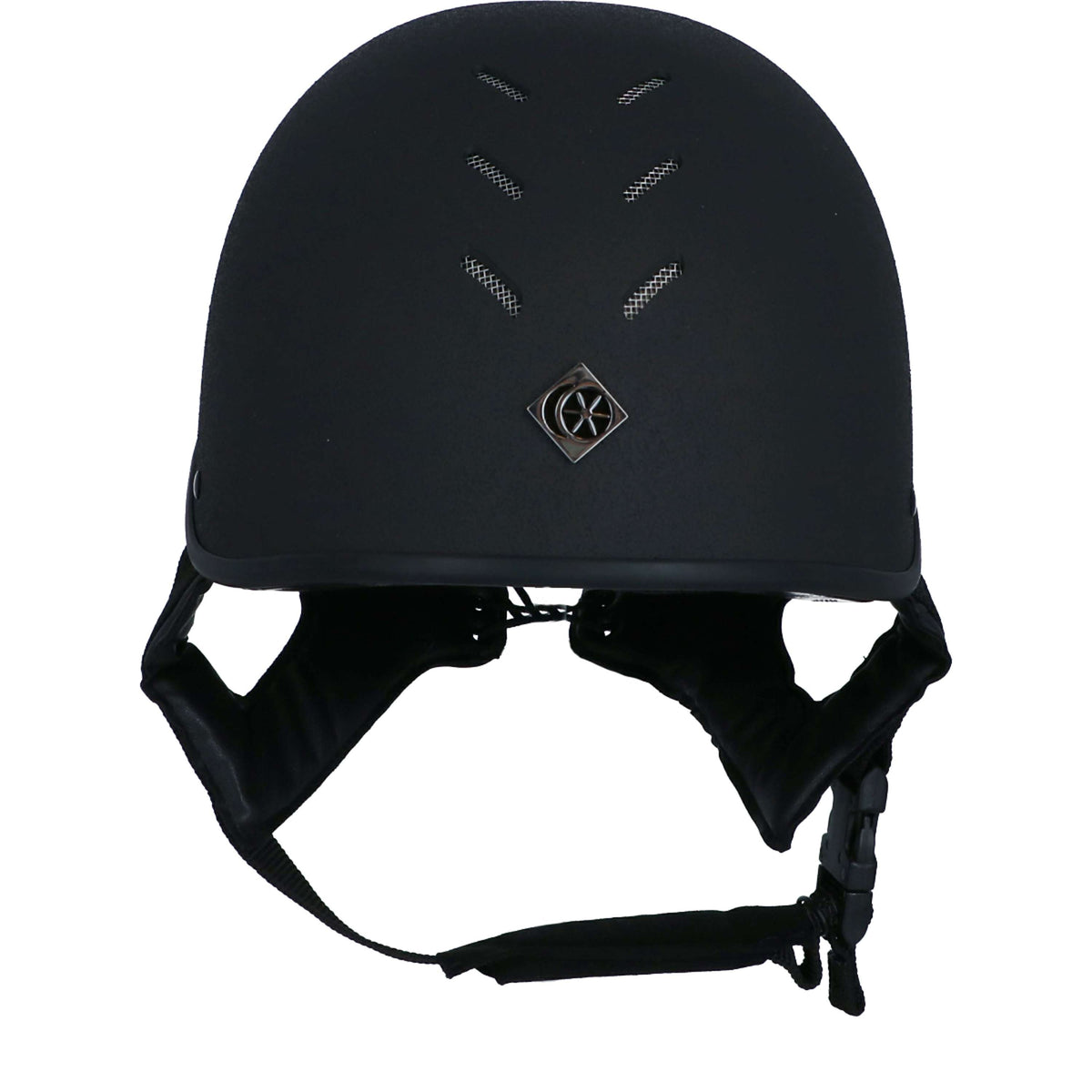 Charles Owen Casco de Seguridad MS1 Cráneo de jockey profesional Negro