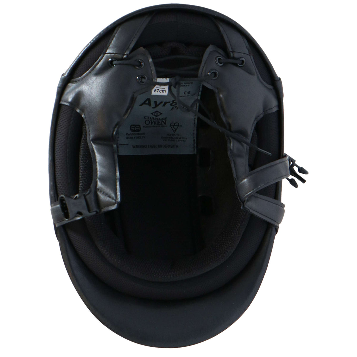 Charles Owen Casco de Seguridad AYR8 PLUS Aspecto de cuero Negro/Plata