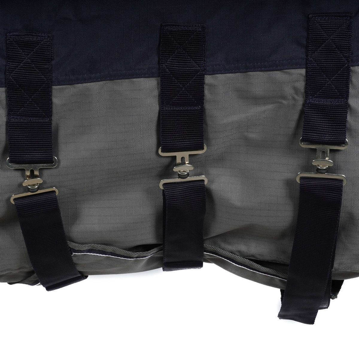 EQUITHÈME Turnout Rug Tyrex con solapa abdominal 600D 0g Marino/Gris Puntos