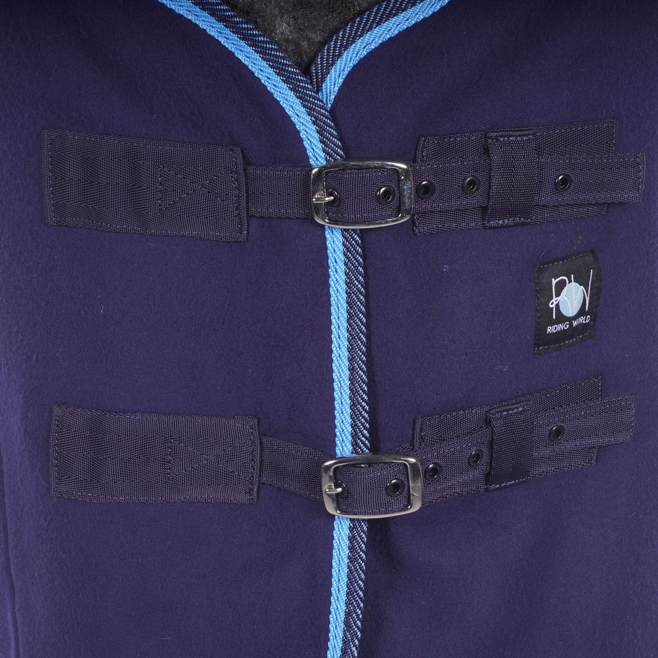 Riding World Manta de Forro Polar Polar con cinchas cruzadas Navy Riding World Manta de Forro Polar Polar con cinchas cruzadas Navy