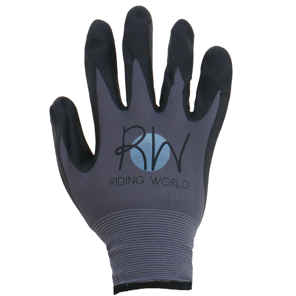Riding World Guantes de Equitación Groom Negro Gris