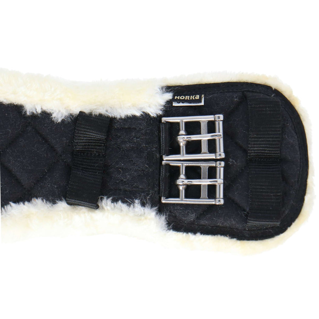 HORKA Cincha de doma Textil con Piel Negro