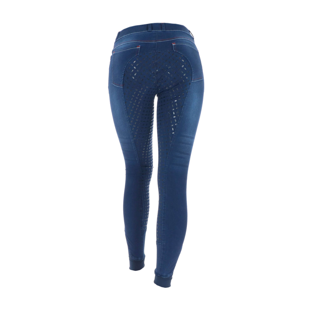 HKM Pantalón de Equitación Summer Demin Easy 3/4 Asiento de Silicona Azul Jeans