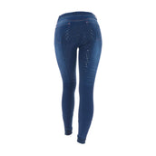 HKM Pantalón de Equitación Summer Demin Easy 3/4 Asiento de Silicona Azul Jeans