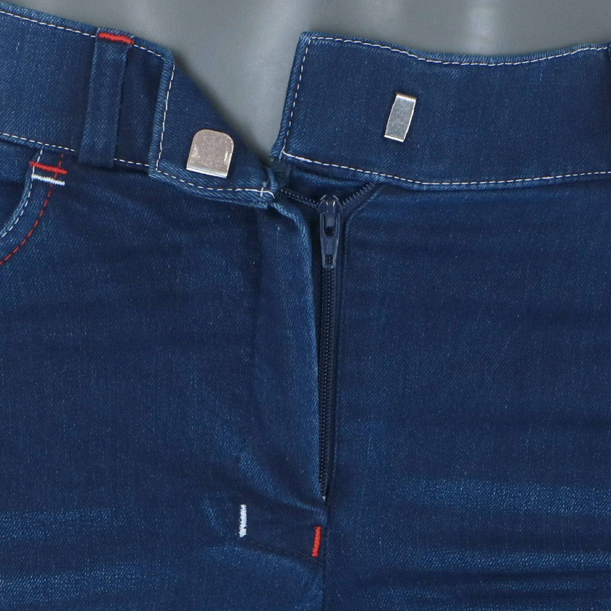 HKM Pantalón de Equitación Summer Demin Easy 3/4 Asiento de Silicona Azul Jeans
