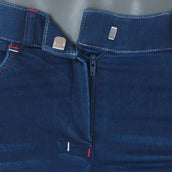 HKM Pantalón de Equitación Summer Demin Easy 3/4 Asiento de Silicona Azul Jeans