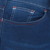HKM Pantalón de Equitación Summer Demin Easy 3/4 Asiento de Silicona Azul Jeans