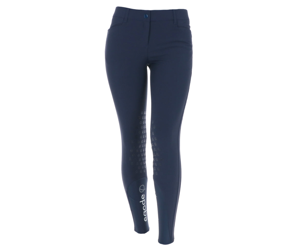 EQODE by Equiline Pantalón de Equitación Delma Agarre de Rodilla Azul
