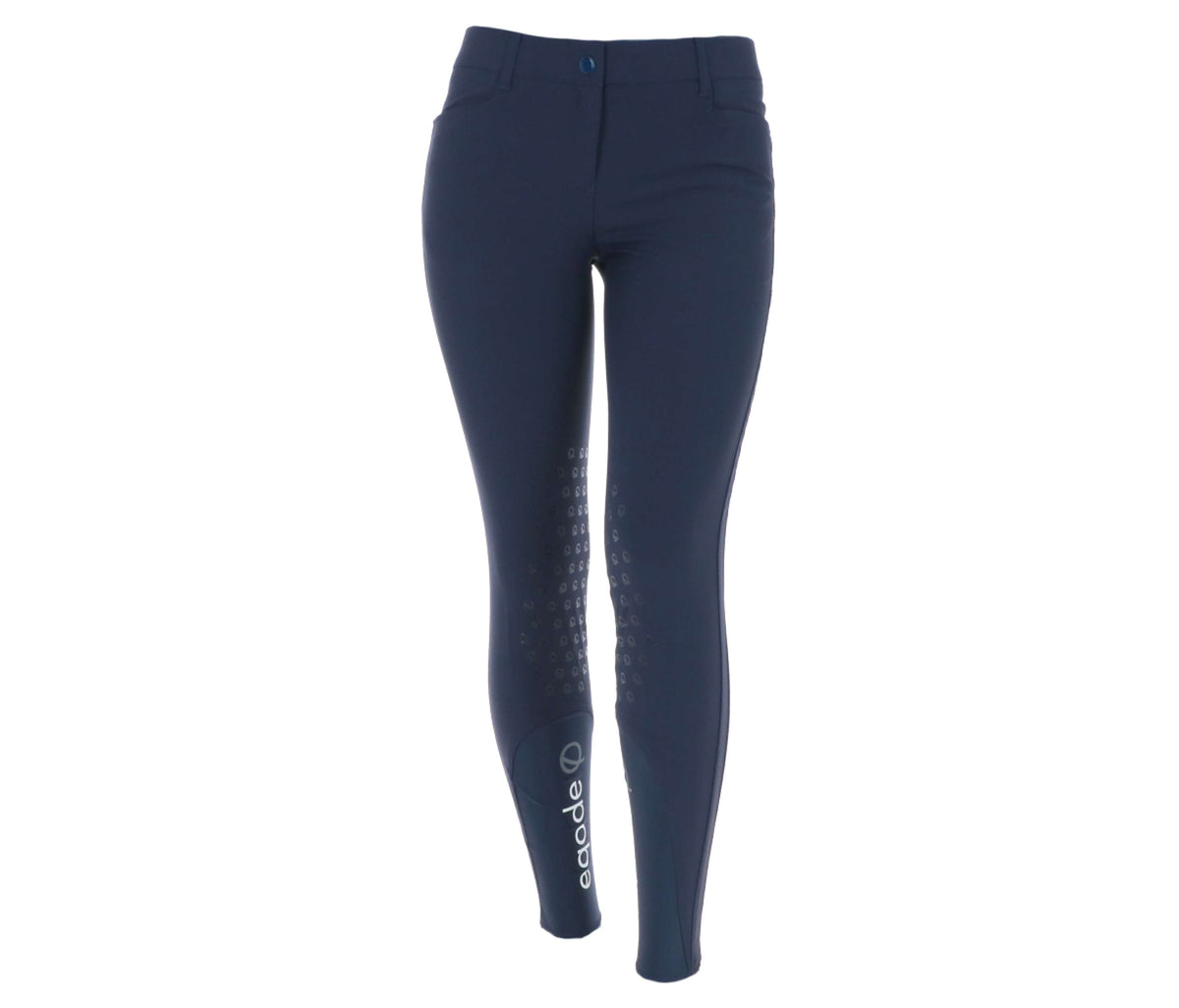 EQODE by Equiline Pantalón de Equitación Delma Agarre de Rodilla Azul