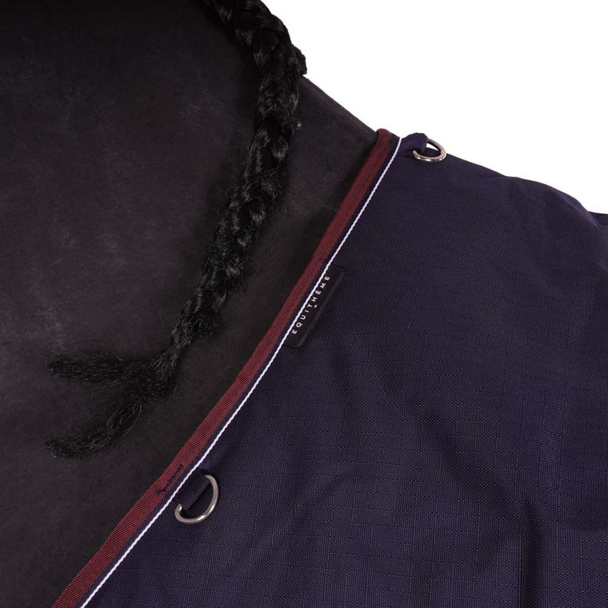 EQUITHÈME Manta Impermeable Tyrex 1200D 0g Navy/Bordeaux