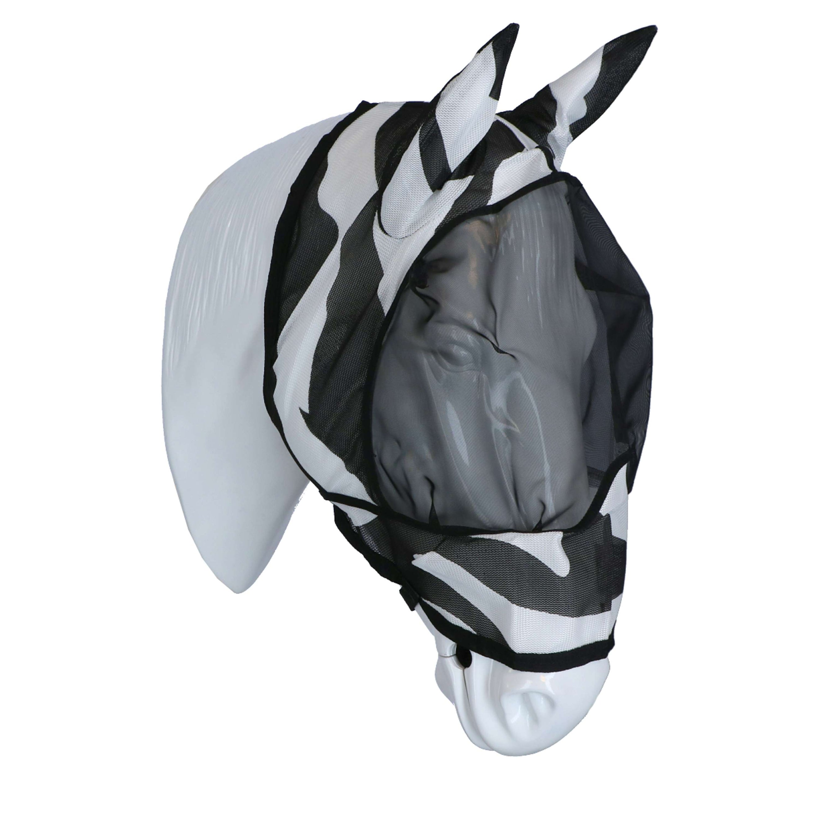 Bucas Buzz-Off Máscara Anti-Moscas Zebra Deluxe con Orejas Zebra Bucas Buzz-Off Máscara Anti-Moscas Zebra Deluxe con Orejas Zebra