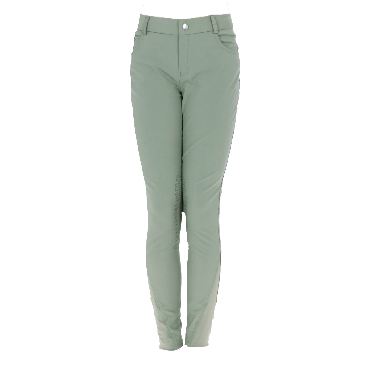 HKM Pantalón de Equitación Sunshine Silicona Rodilleras Kids Grisverde