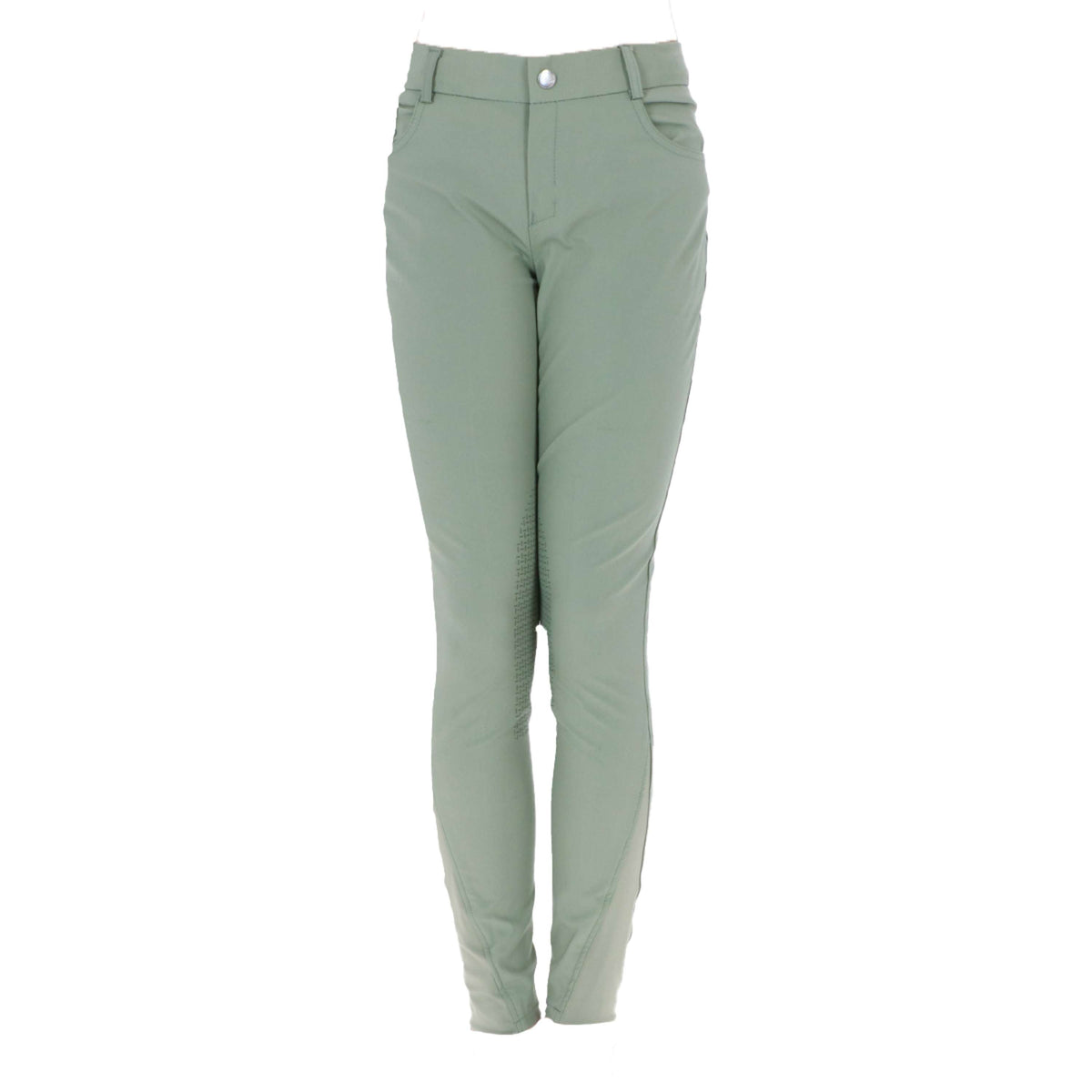 HKM Pantalón de Equitación Sunshine Silicona Rodilleras Kids Grisverde