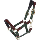 HKM Cabezada Luna Cuero/Nylon Verde/Marron