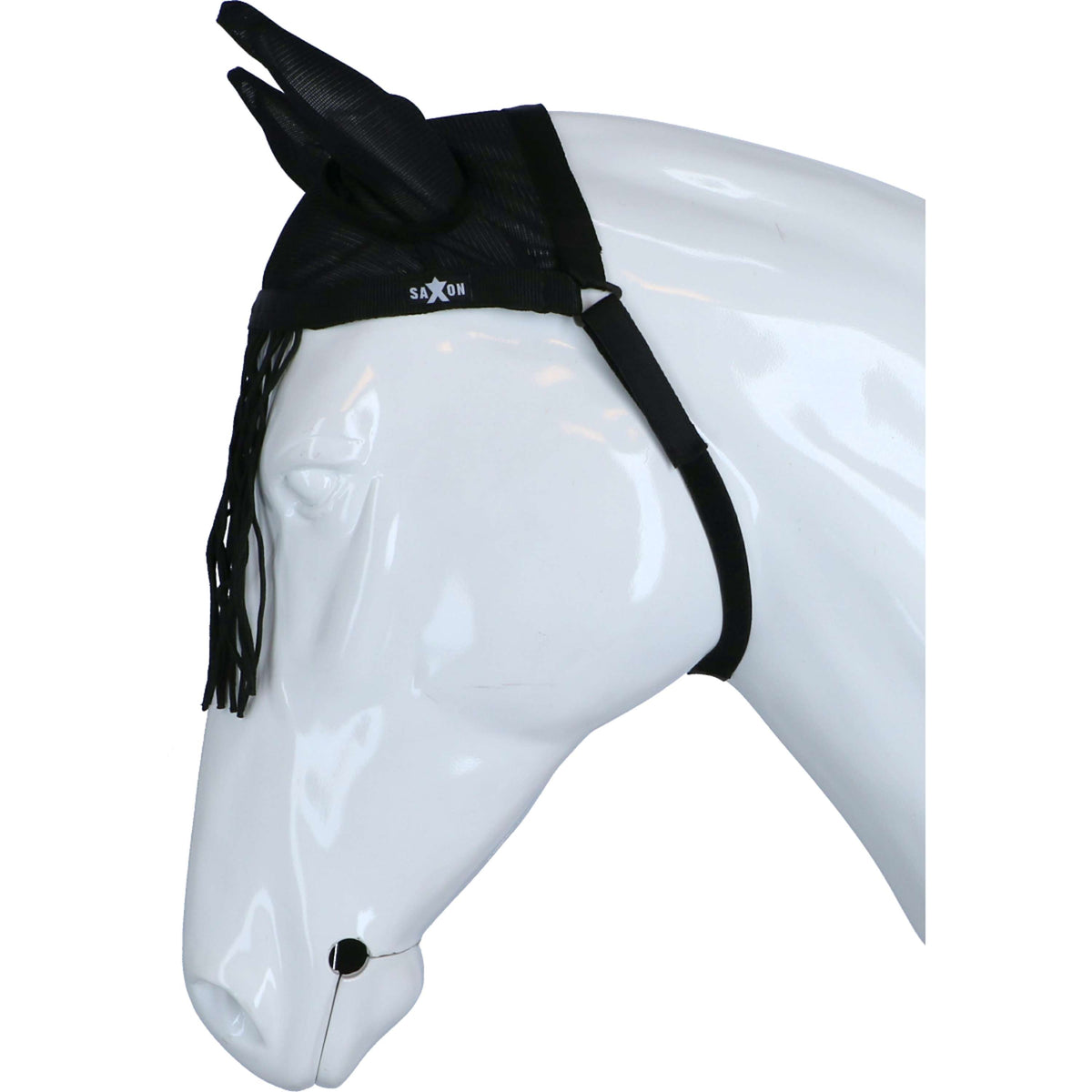 Weatherbeeta Frontal Anti-Moscas Saxon con Orejas Negro