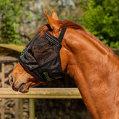 Agradi Horse Máscara Antimoscas Fine Mesh Sin orejas Negro