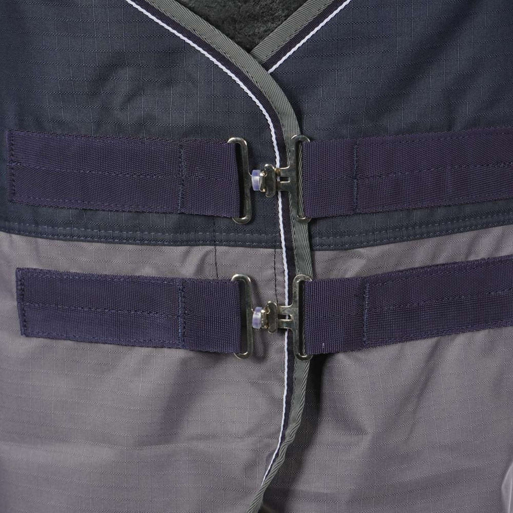 EQUITHÈME Manta Impermeable Tyrex 600D 50g Marino/Gris Puntos