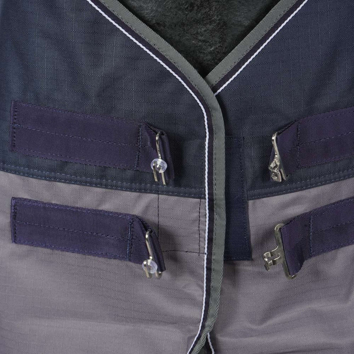 EQUITHÈME Manta Impermeable Tyrex 600D 50g Marino/Gris Puntos