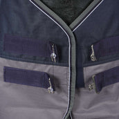 EQUITHÈME Manta Impermeable Tyrex 600D 50g Marino/Gris Puntos