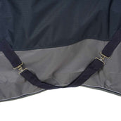 EQUITHÈME Manta Impermeable Tyrex 600D 50g Marino/Gris Puntos