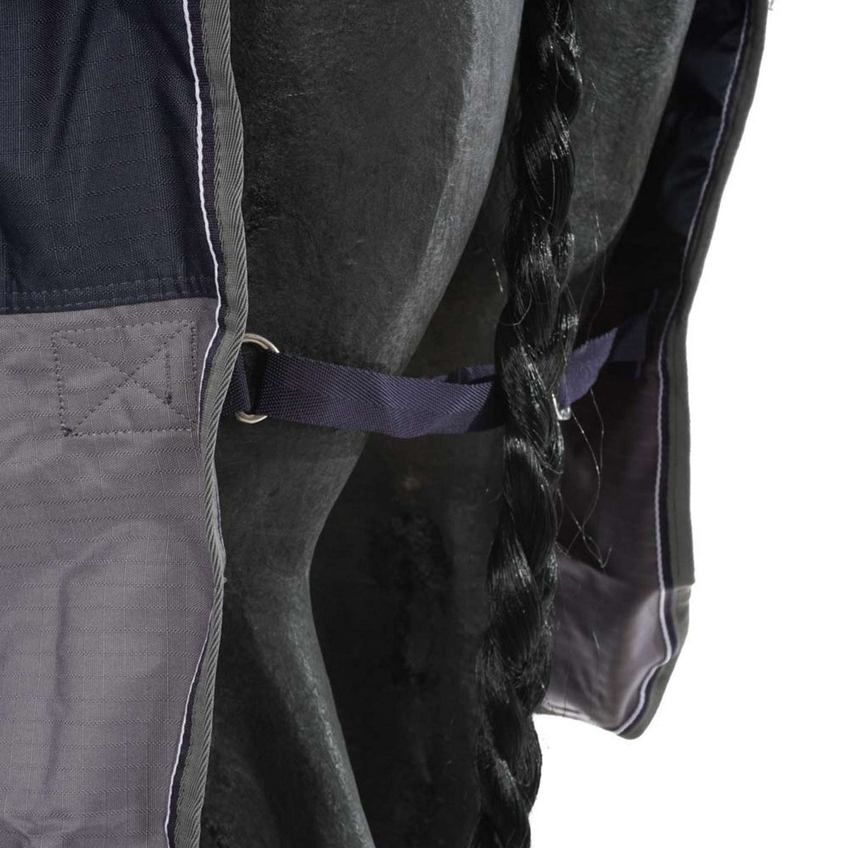 EQUITHÈME Manta Impermeable Tyrex 600D 50g Marino/Gris Puntos