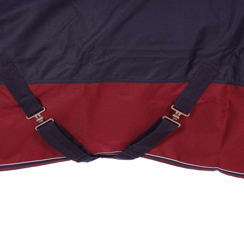 EQUITHÈME Alfombra de Exterior Tyrex 1200D 0g con Media Cuello Navy/Bordeaux