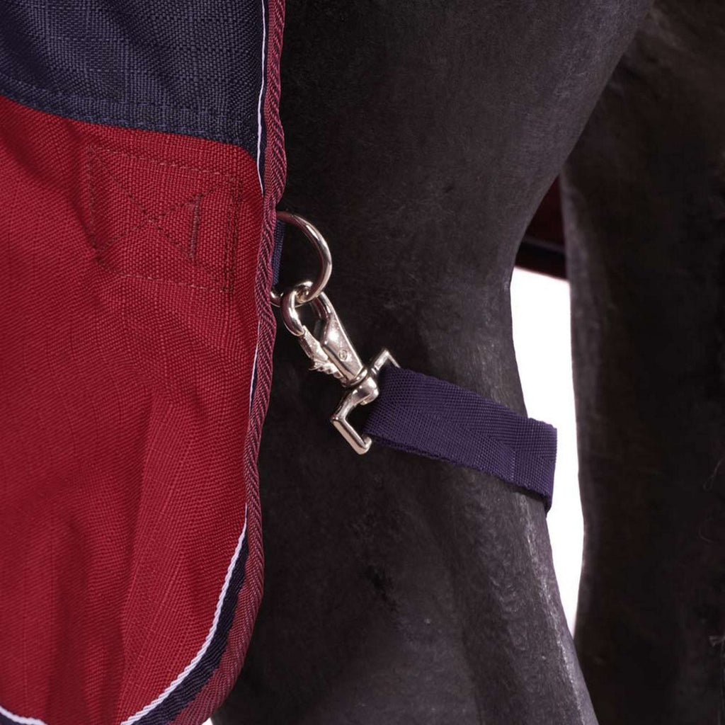 EQUITHÈME Alfombra de Exterior Tyrex 1200D 0g con Media Cuello Navy/Bordeaux