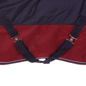 EQUITHÈME Alfombra de Exterior Tyrex 1200D 350g con cuello Navy/Bordeaux
