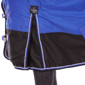 EQUITHÈME Alfombra de Exterior Tyrex 1200D Aisance 50g con Media Cuello Azul/Negro