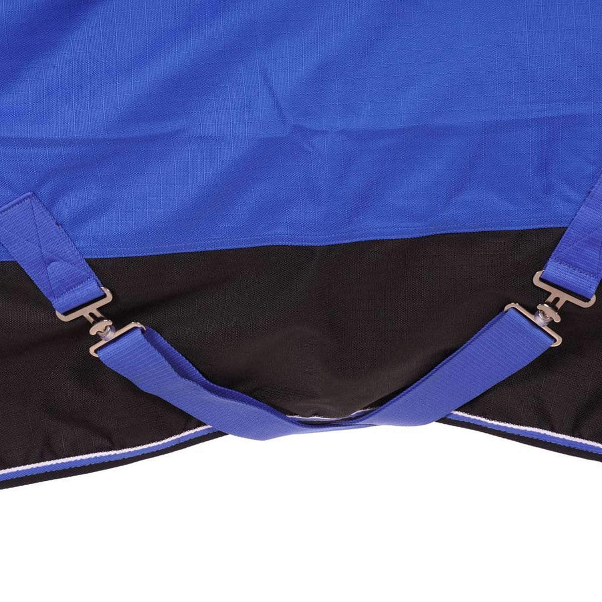 EQUITHÈME Alfombra de Exterior Tyrex 1200D Aisance 50g con Media Cuello Azul/Negro