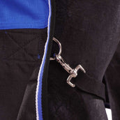 EQUITHÈME Alfombra de Exterior Tyrex 1200D Aisance 50g con Media Cuello Azul/Negro