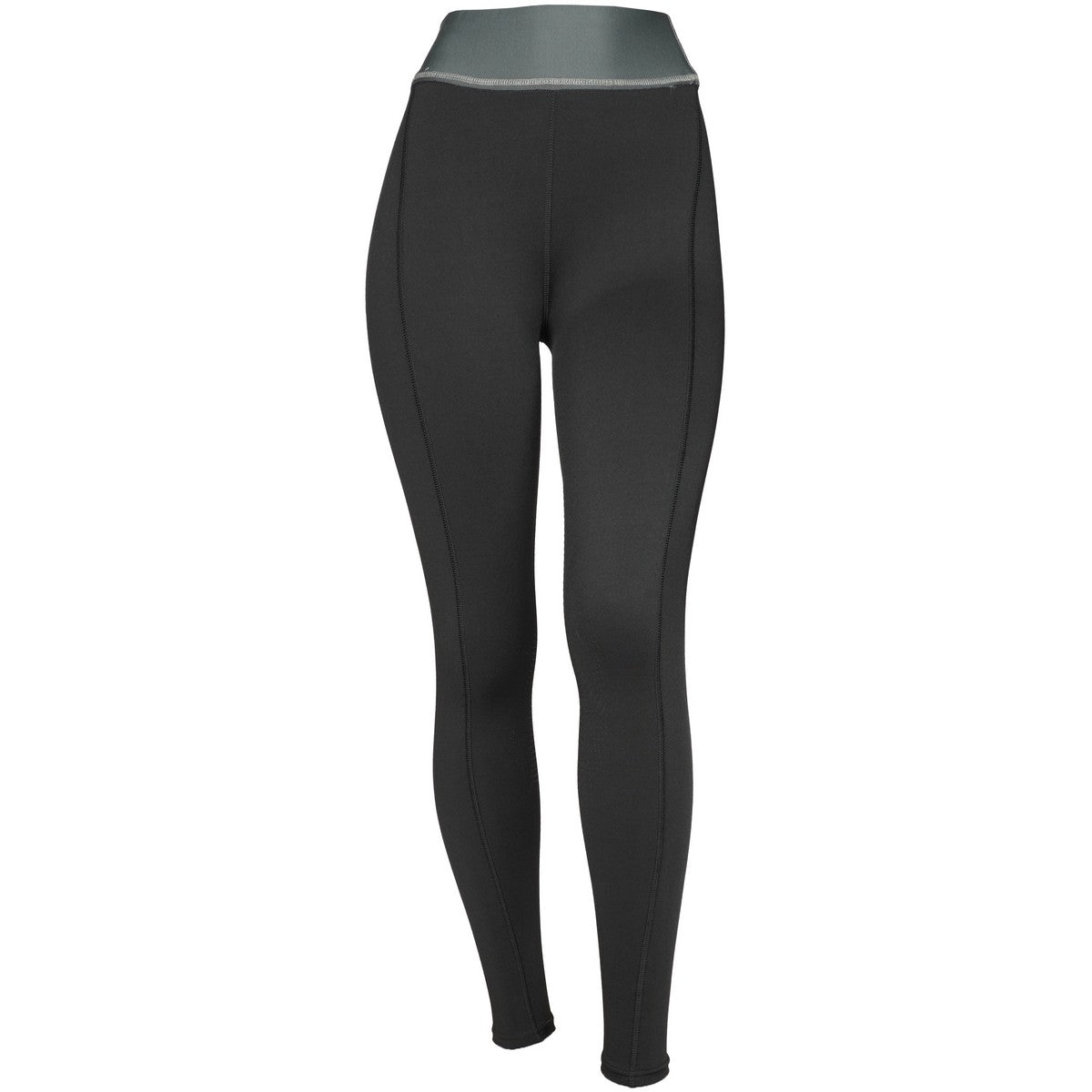EQUITHÈME Legging de Equitación Tea Pull-On Rodilleras de Silicona Negro/Kaki