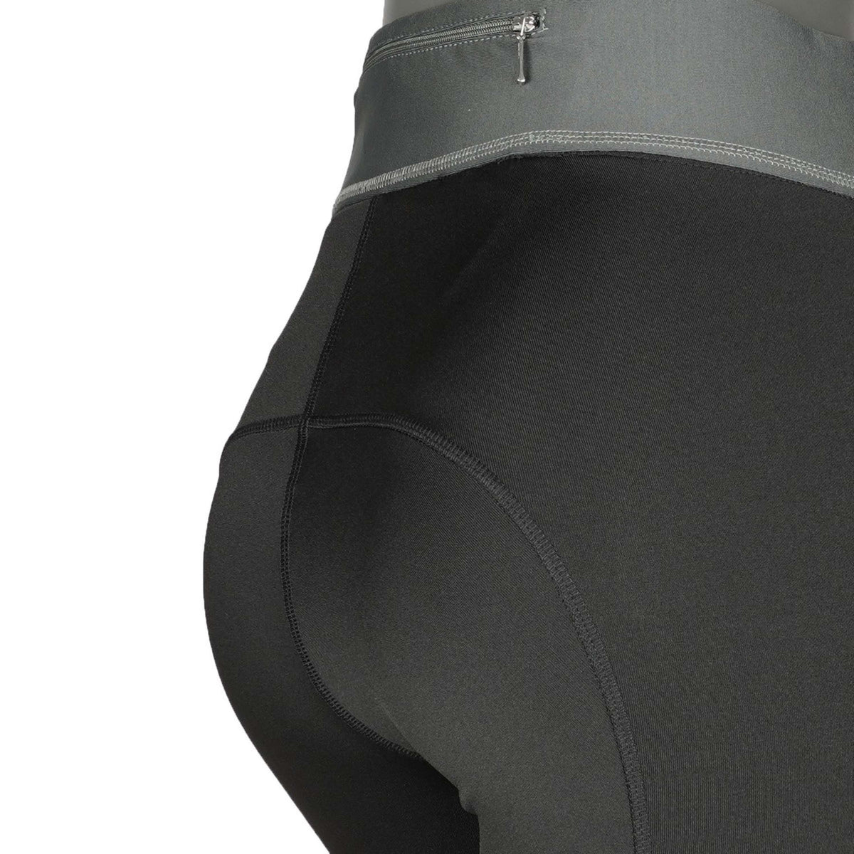 EQUITHÈME Legging de Equitación Tea Pull-On Rodilleras de Silicona Negro/Kaki