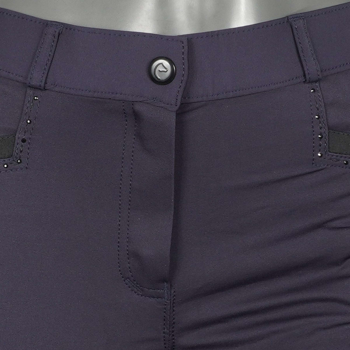 EQUITHÈME Pantalón de Equitación Safir Rodilleras de Silicona Azul marino/Negro