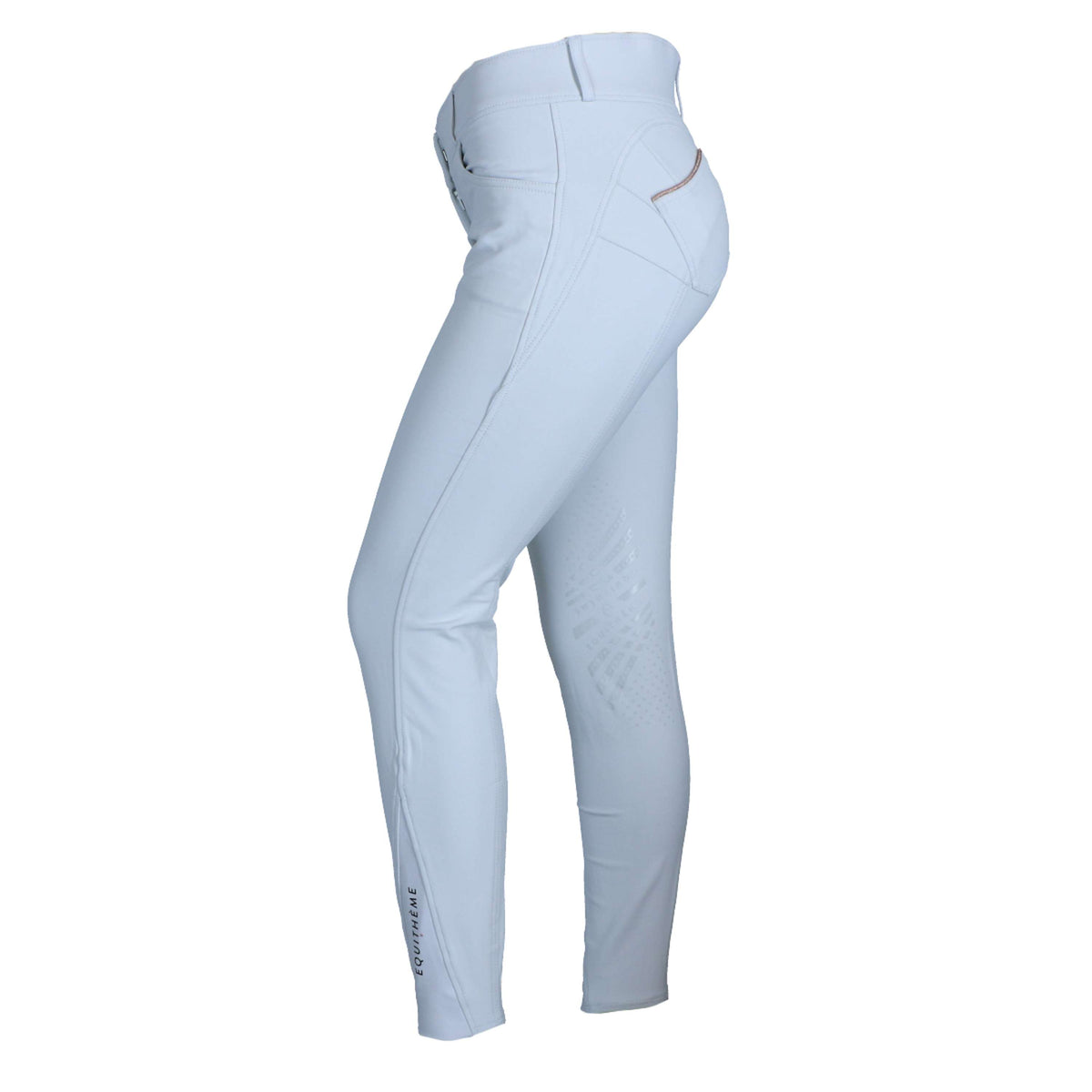 EQUITHÈME Pantalón de Equitación Bella Push-Up Rodilleras de Silicona Blanco