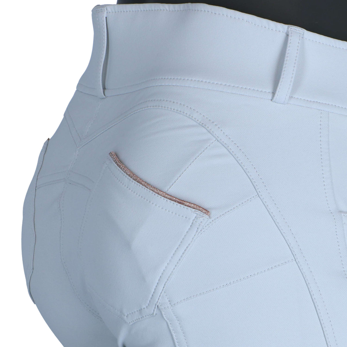 EQUITHÈME Pantalón de Equitación Bella Push-Up Rodilleras de Silicona Blanco