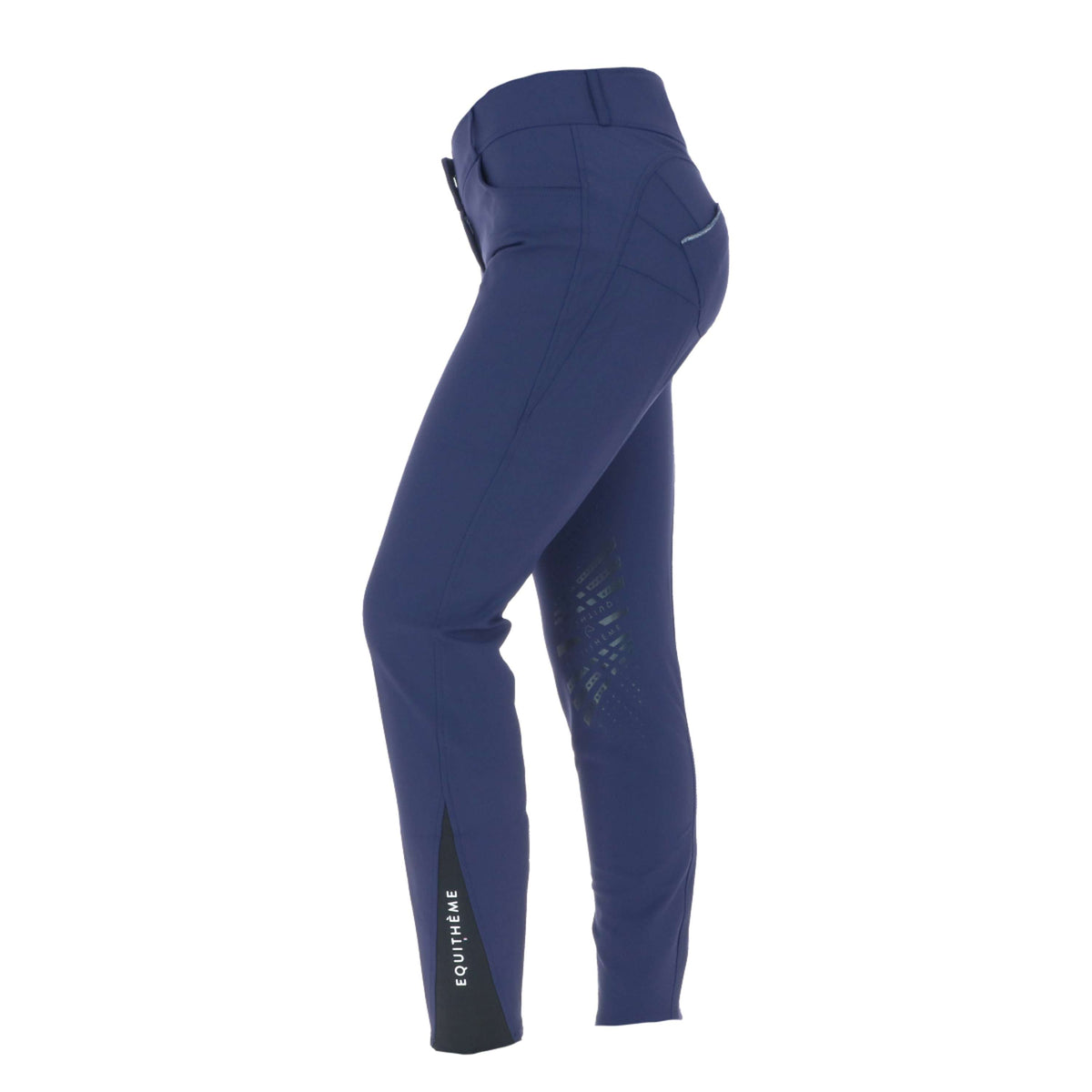 EQUITHÈME Pantalón de Equitación Bella Push-Up Rodilleras de Silicona Azul Marino