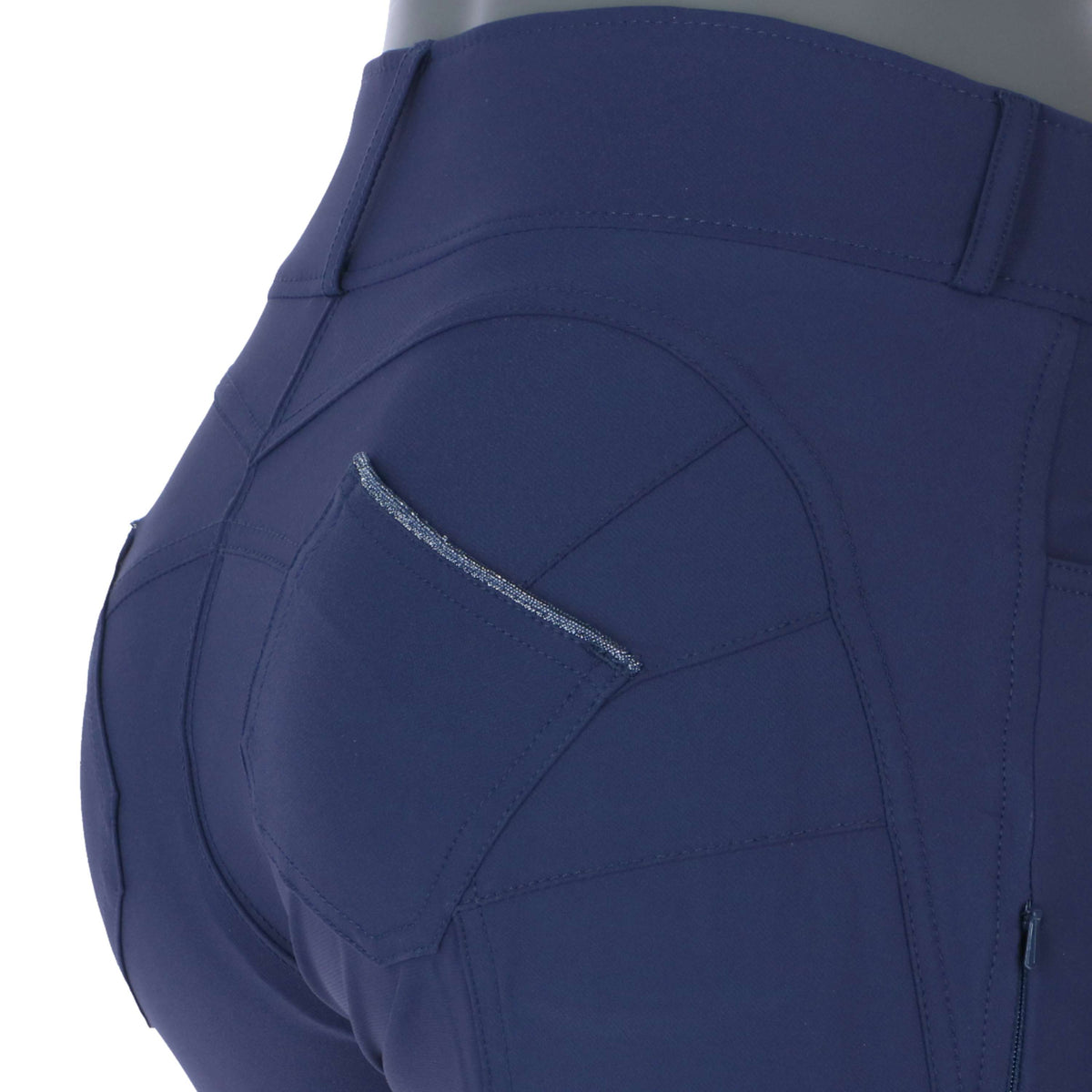 EQUITHÈME Pantalón de Equitación Bella Push-Up Rodilleras de Silicona Azul Marino