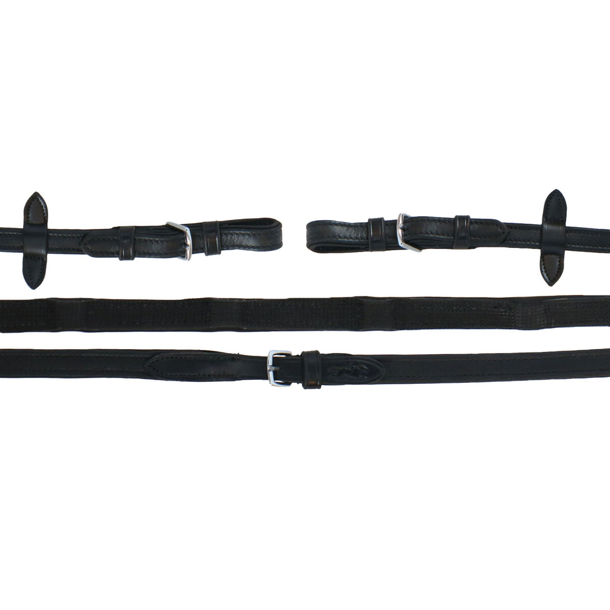 Schockemöhle Riendas Durasoft Grip Caucho Negro/Plata