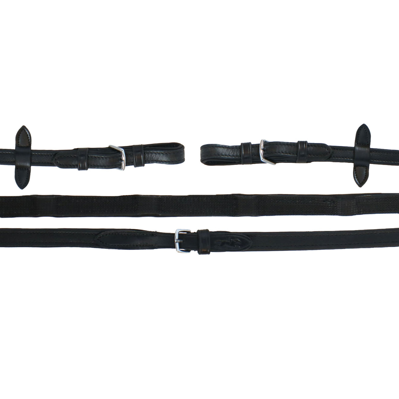 Schockemöhle Riendas Durasoft Grip Caucho Negro/Plata