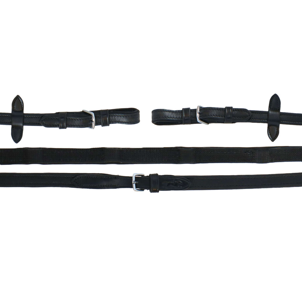 Schockemöhle Riendas Durasoft Grip Caucho Negro/Plata